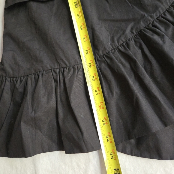 Maeve Anthropologie Black One Shoulder Ruffle Cotton Mini Dress - Picture 5 of 9